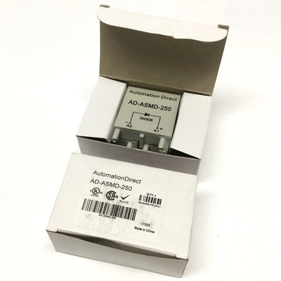 New Lot of 10 Automation Direct AD-ASMD-250 Relay Protection Diode Module, 6-250VDC