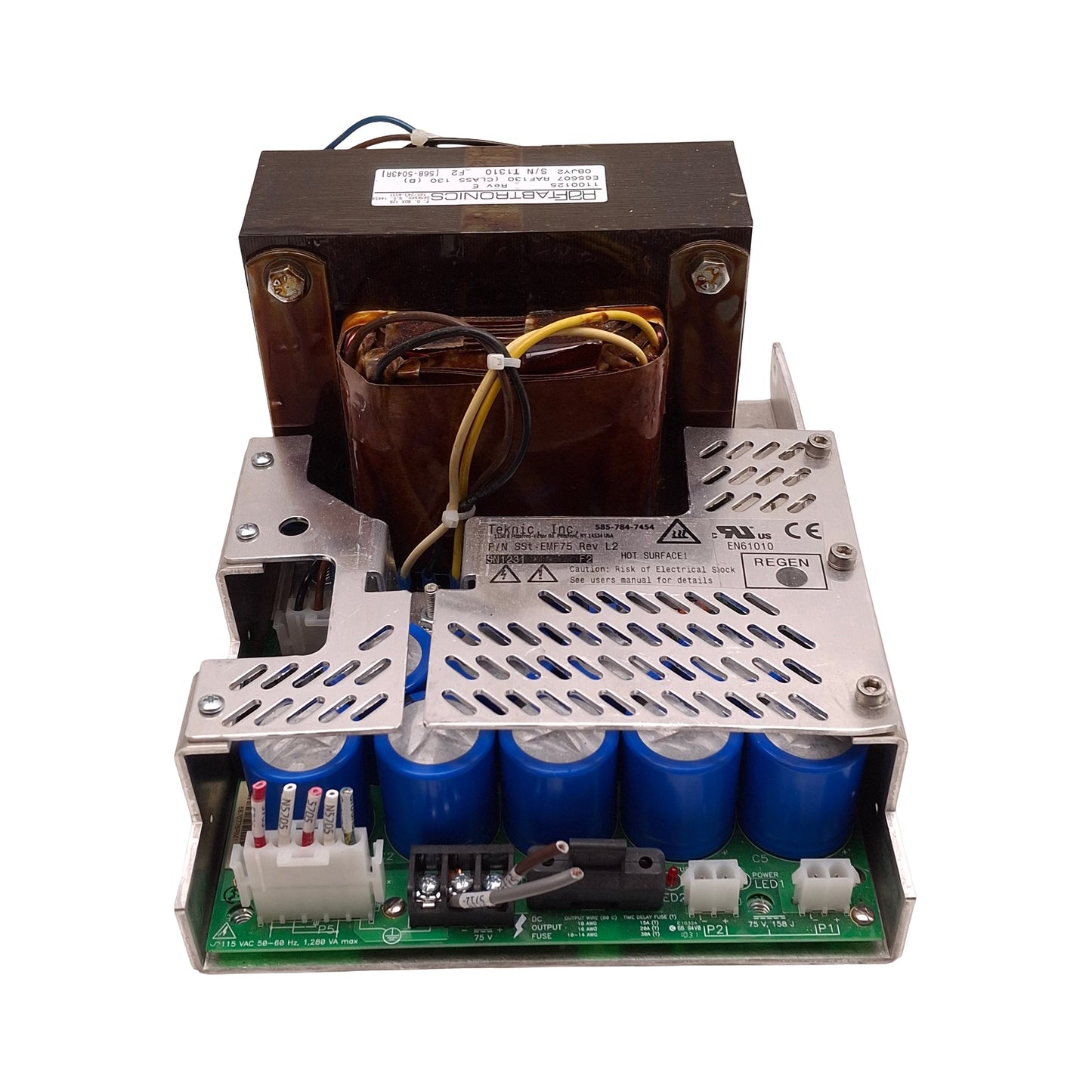 Used Teknic Inc SST-EMF75 Bulk Linear Power Supply, 120/230VAC In, 75VDC 10A Output