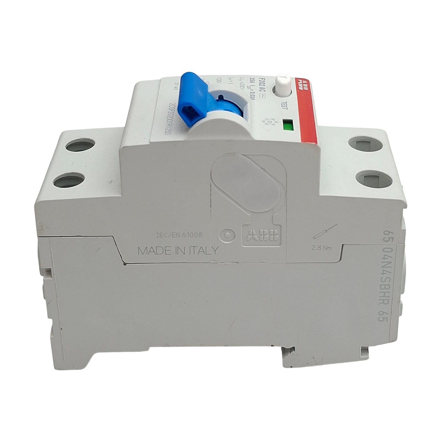 Used ABB F202 AC-25/0.03 Residual Current Circuit Breaker 2-Pole, 30mA 25A 170-254VAC