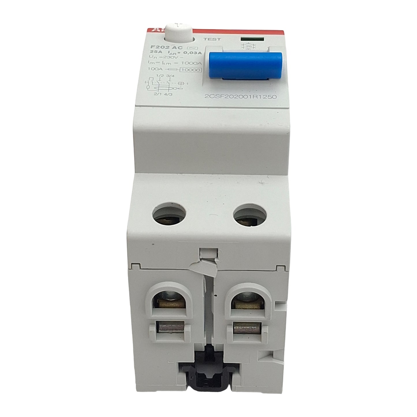Used ABB F202 AC-25/0.03 Residual Current Circuit Breaker 2-Pole, 30mA 25A 170-254VAC