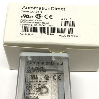 New Automation Direct 750R-2C-24D Octal Control Relay, DPDT, 24VDC Coil, 10A 277VAC