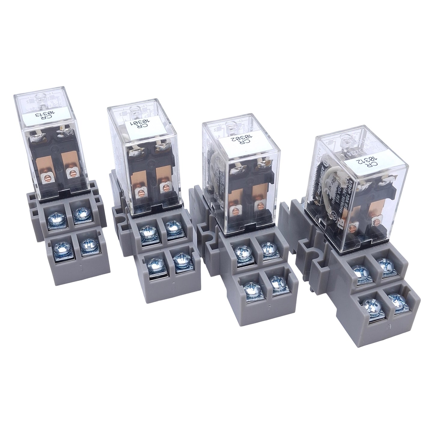 Used Lot of 4 Allen Bradley 700-HF32Z24 Ice Cube Relay w/Socket Base, 12A, 24VDC Coil