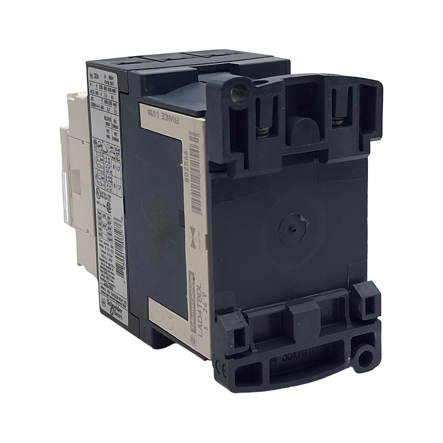 Used Telemecanique LC1D18BD Contactor, 3-Pole 1N.O., 18A 440VAC, 24VDC Coil