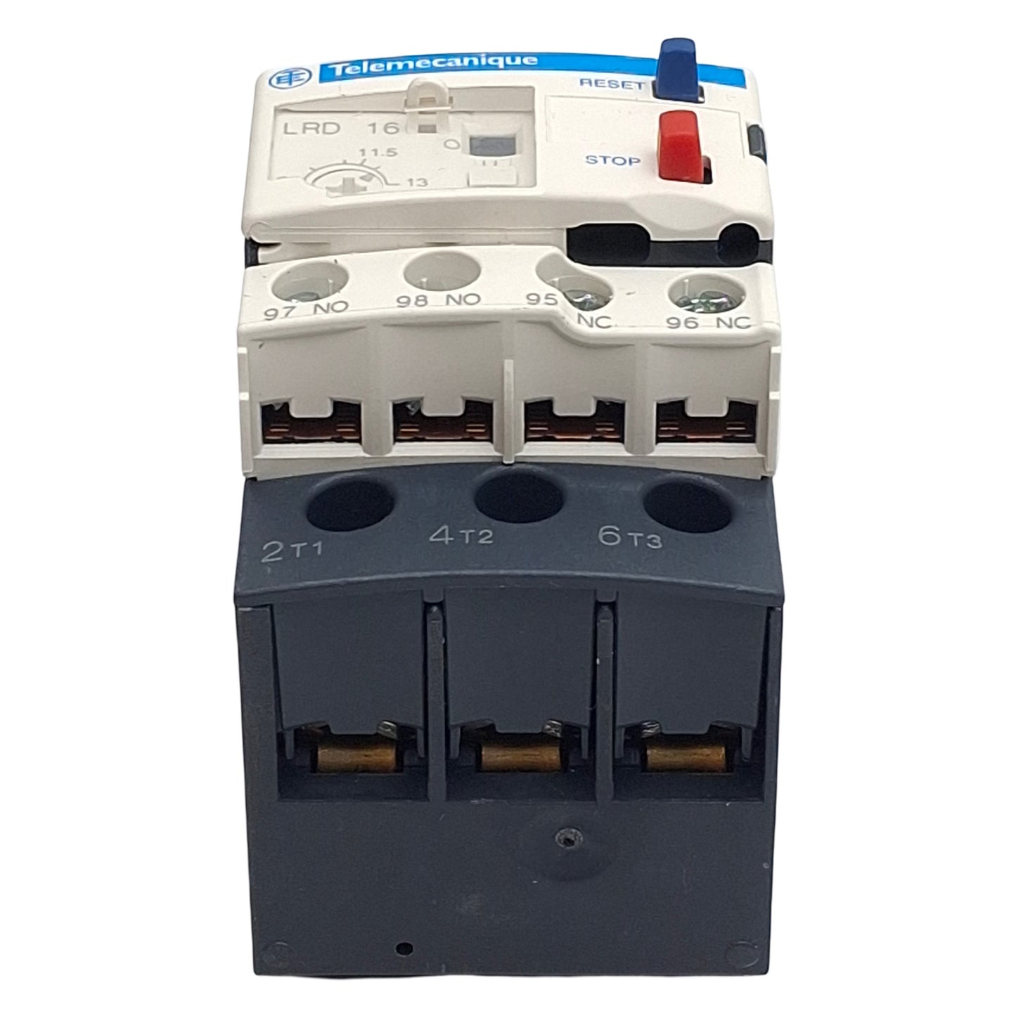 Used Telemecanique LRD16 Thermal Overload Relay 3-Pole 1NO+1NC 9-13A Range 10A 600VAC