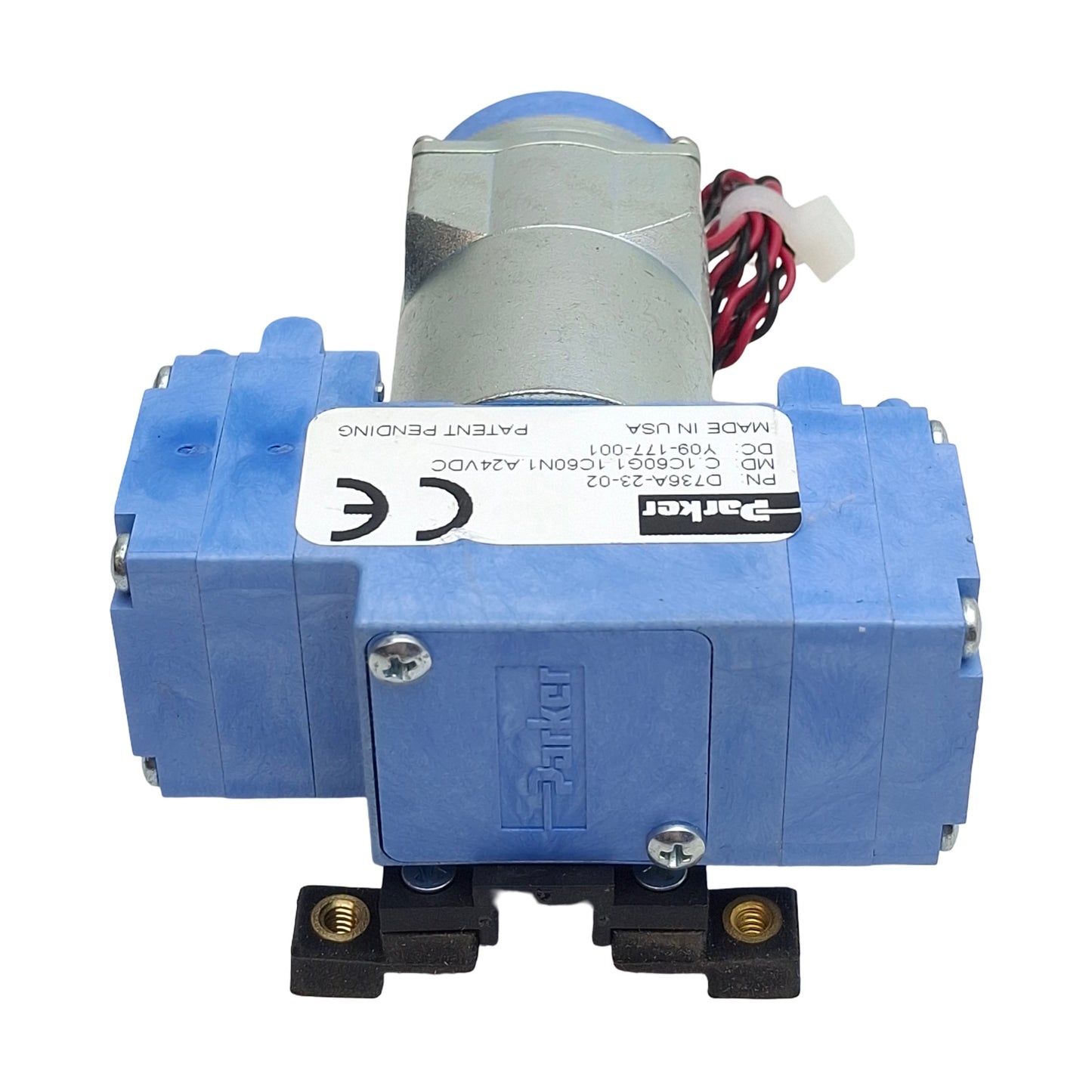 Used Parker D736A-23-02 Diaphragm Pump, 11L/min Flow, 20psi Max, 3700RPM, 24VDC