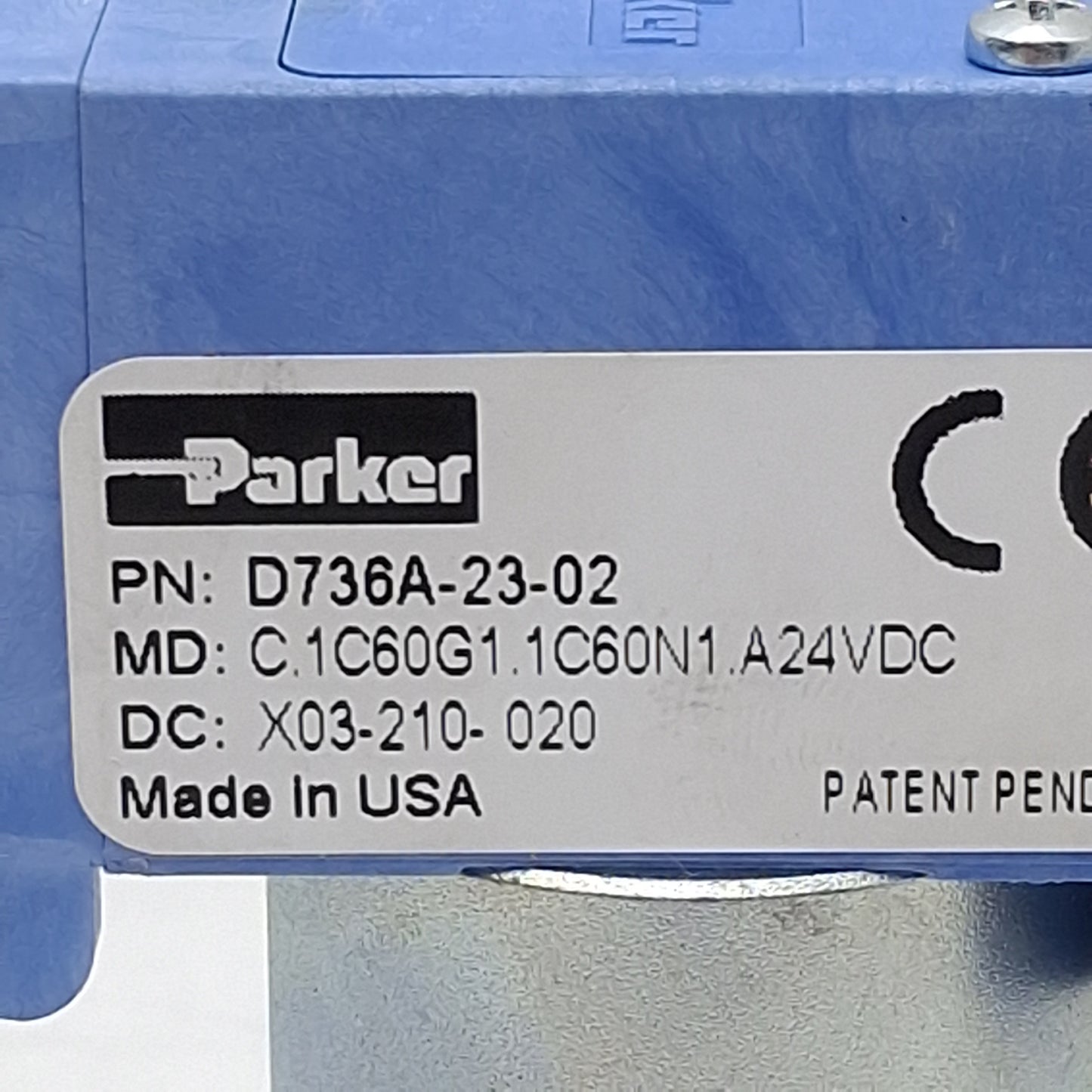 Used Parker D736A-23-02 Diaphragm Pump, 11L/min Flow, 20psi Max, 3700RPM, 24VDC