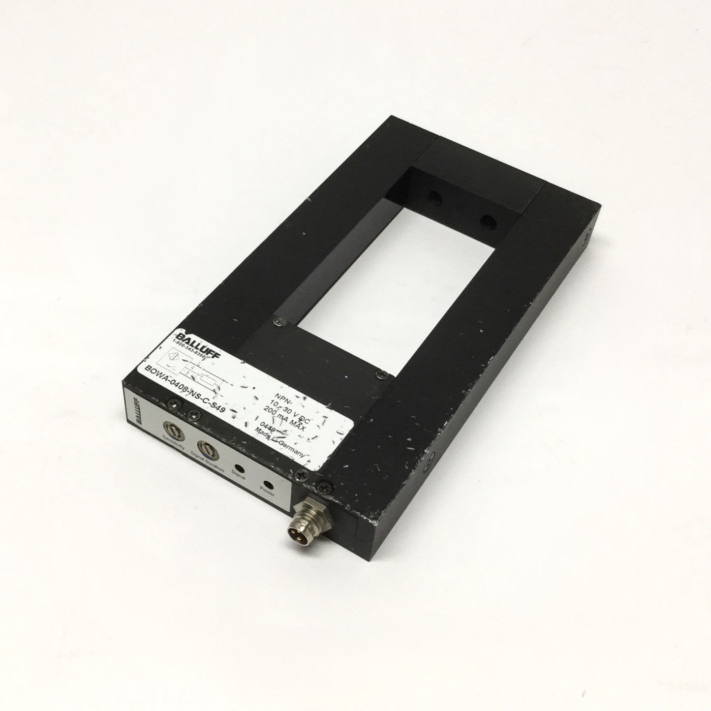 Used Balluff BOW A-0408-NS-C-S49 Optical Window Area Sensor, 40 x 80mm, 10-30VDC, NPN