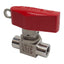 Used Swagelok SS-43GVF4-LL-RD Ball Valve, 2-Way, 1/4in NPT, 500psi Max, 0.9Cv