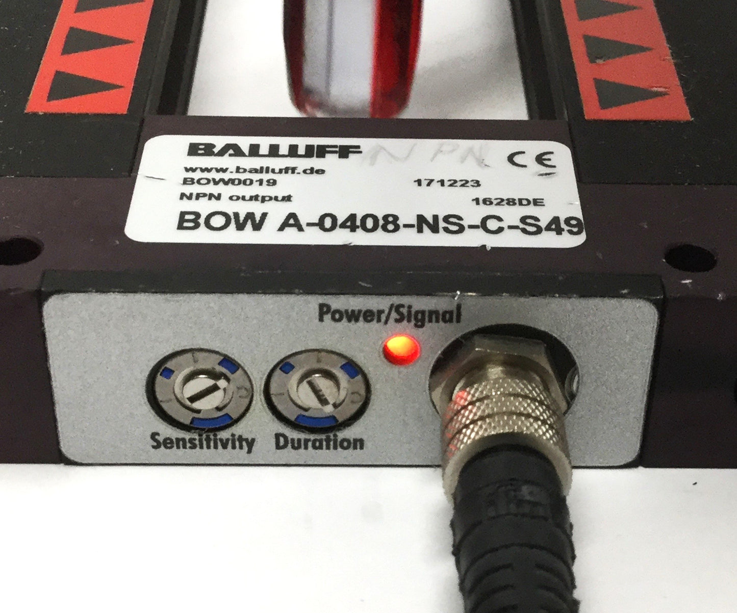 Used Balluff BOW0019 Optical Window Area Sensor, 40 x 80mm, 10-30VDC, NPN, Infrared