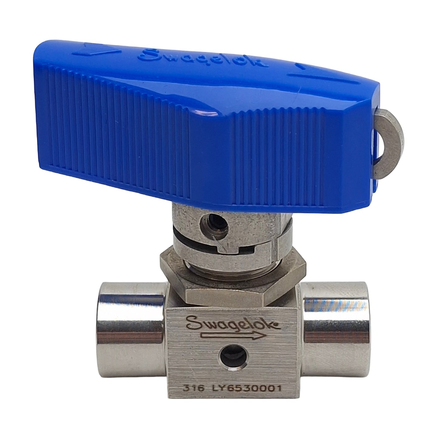Used Swagelok SS-43GVF4-BL-LL Ball Valve, 2-Way, 1/4in NPT, 500psi Max, 0.9Cv