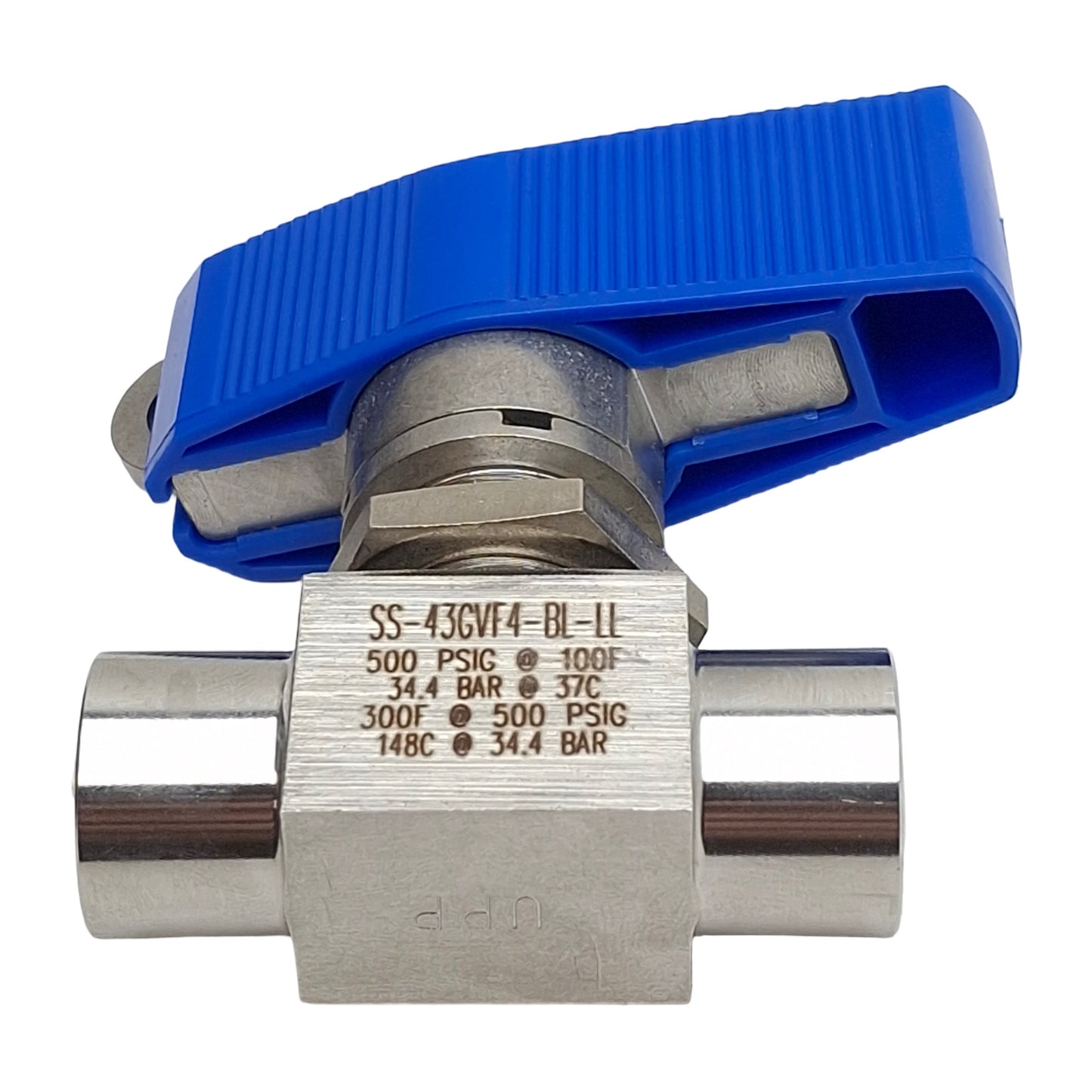 Used Swagelok SS-43GVF4-BL-LL Ball Valve, 2-Way, 1/4in NPT, 500psi Max, 0.9Cv
