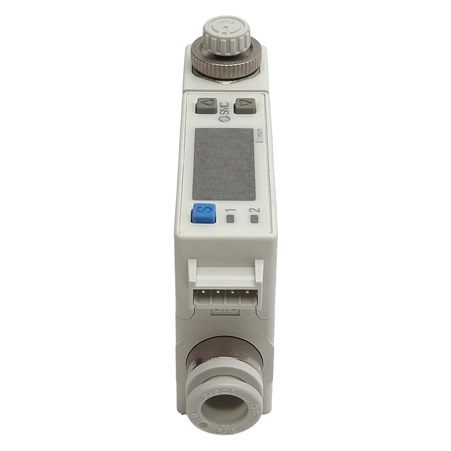 Used SMC PFM725S-C8-B Digital Flow Switch PNP 80mA, 24VDC, 0.5~25L/min 0.75MPa, ø5/16