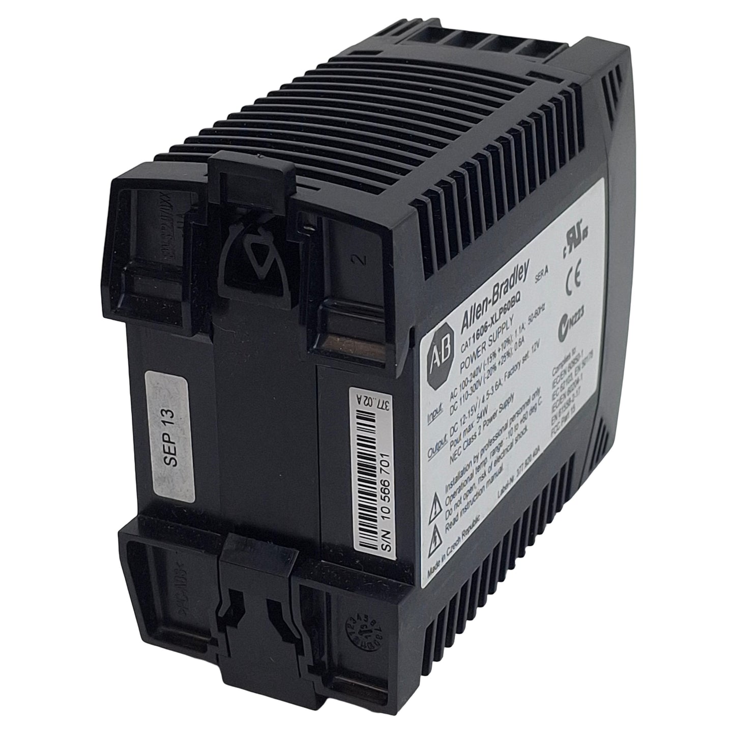 Used Allen Bradley 1606-XLP60BQ Power Supply, 240VAC/300VDC In, 4.5-3.6A 12-15VDC Out
