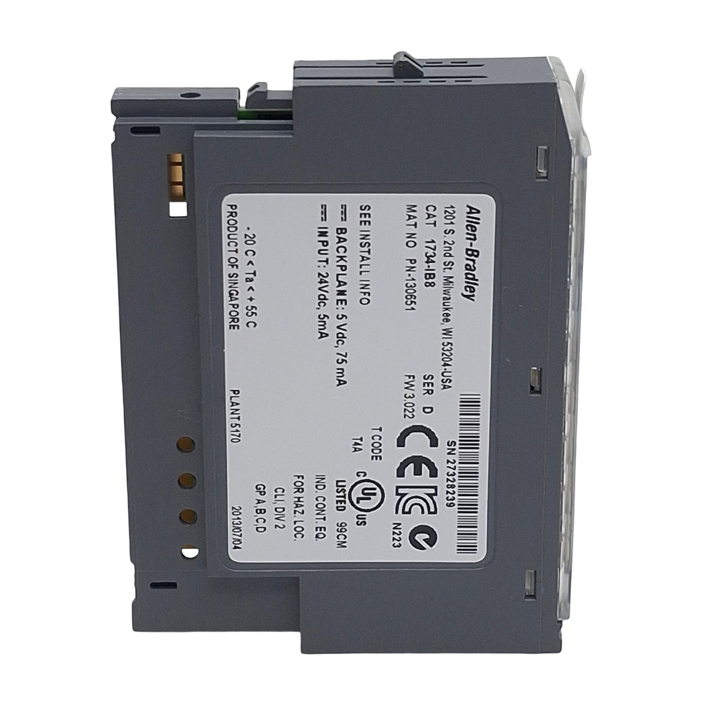 Used Allen Bradley 1734-IB8 Ser D POINT I/O Digital Input Module, 8-Point, 24VDC Sink
