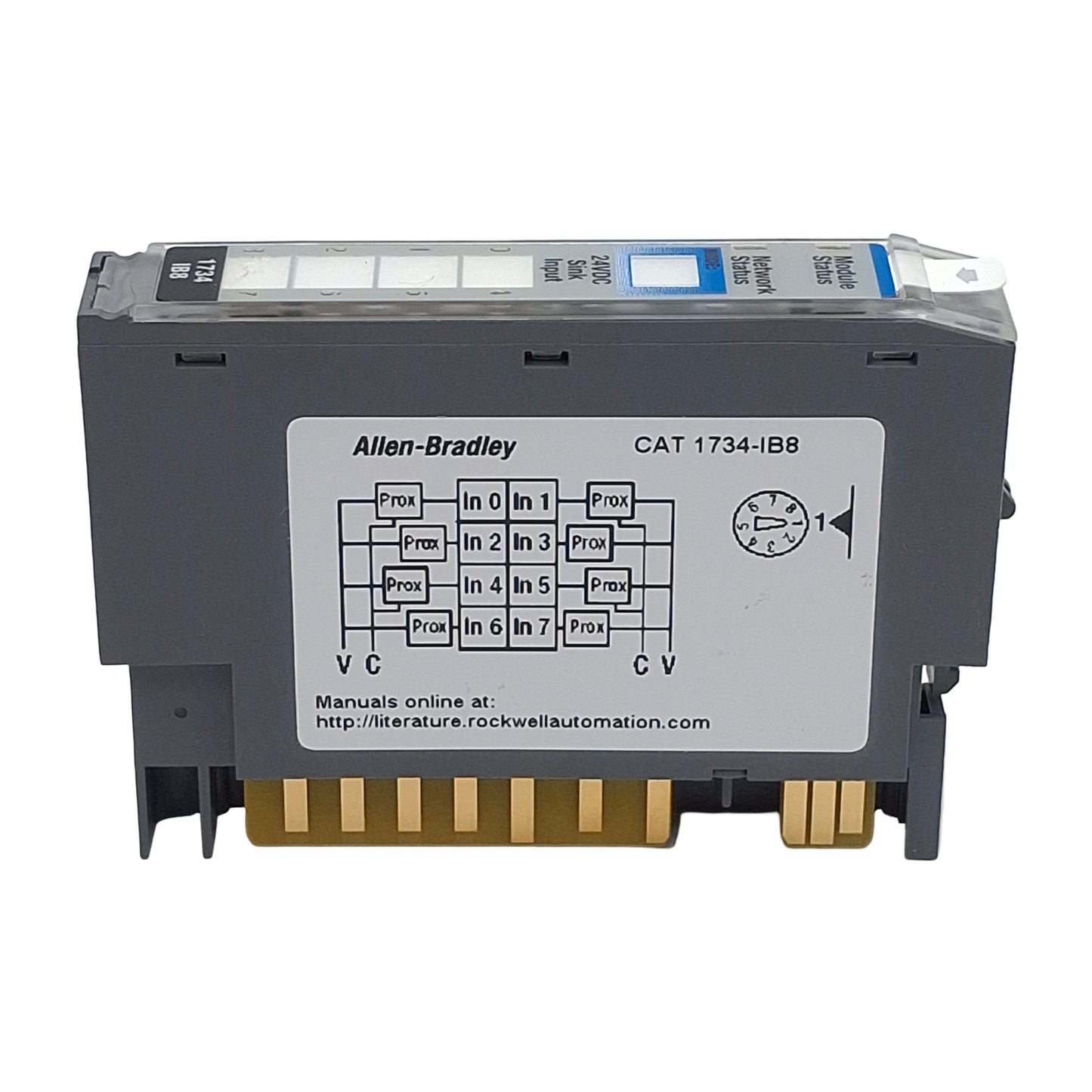 Used Allen Bradley 1734-IB8 Ser. D PLC Input I/O Module, 8-Point, 24VDC Sinking 5mA