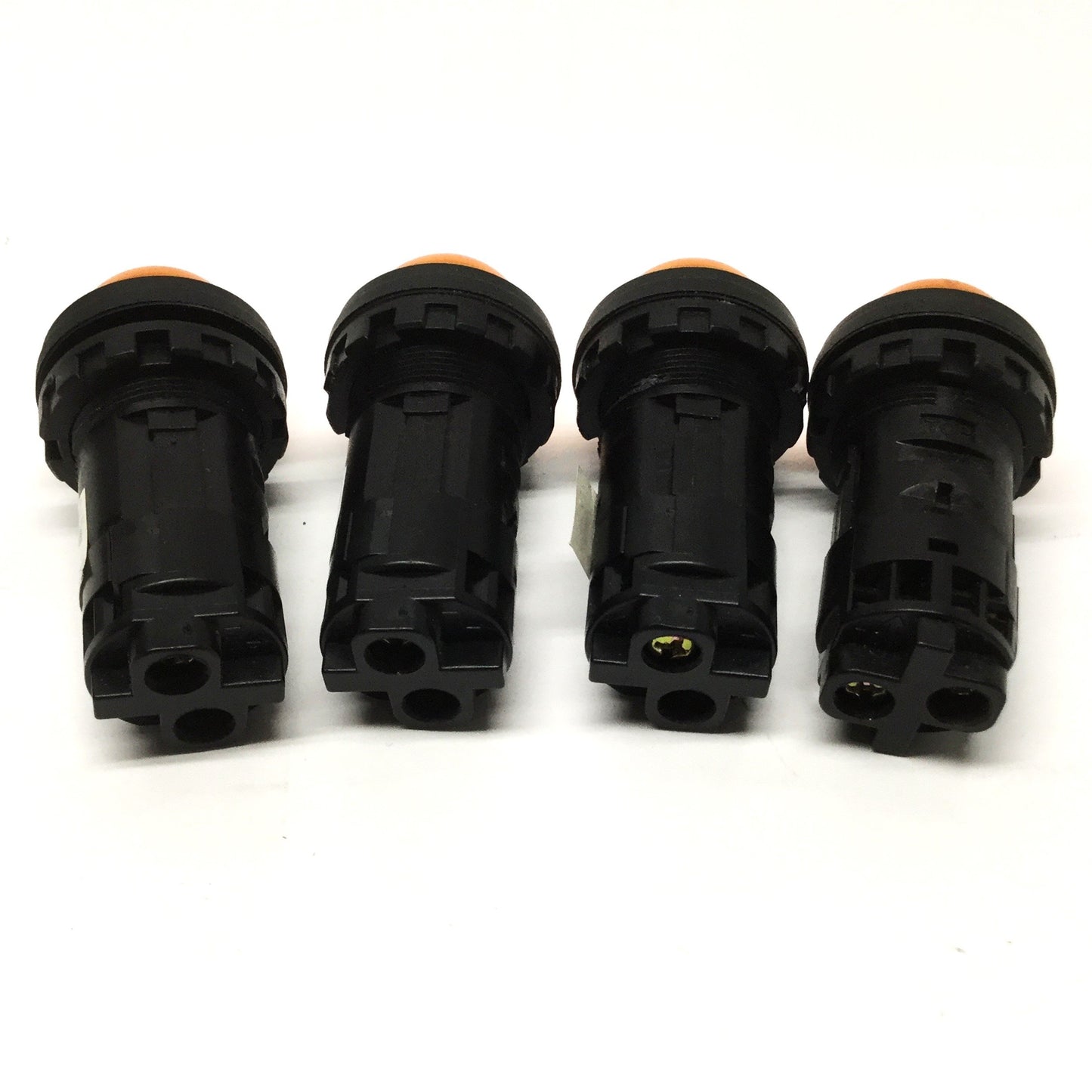 Used Lot of 4 Idec HW1P-2FQD Panel Indicator Pilot Lights LED Lamps, 24V, Amber
