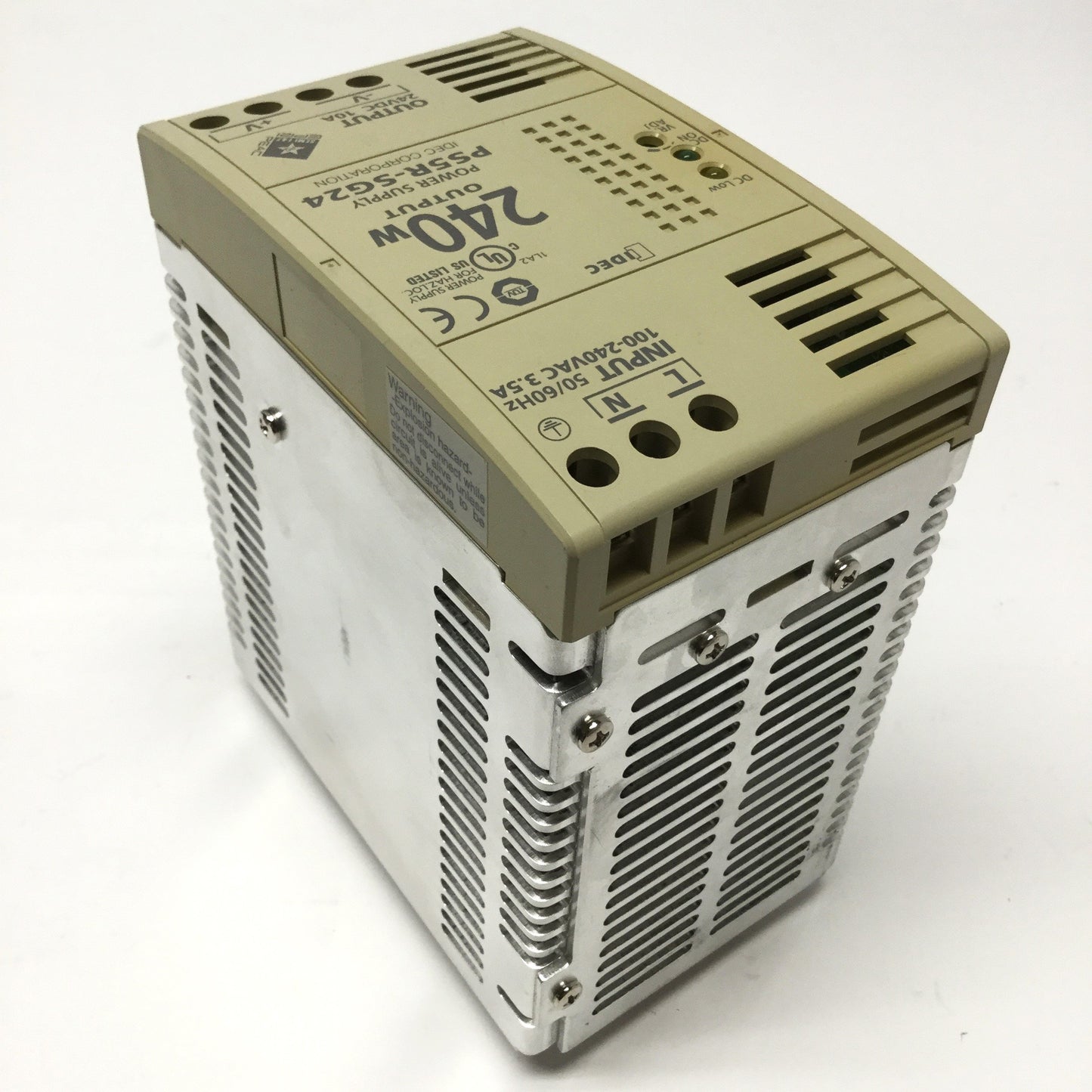 Used IDEC PS5R-SG24 DIN Rail Power Supply 100-240VAC Input, 24VDC 10A 240W Output