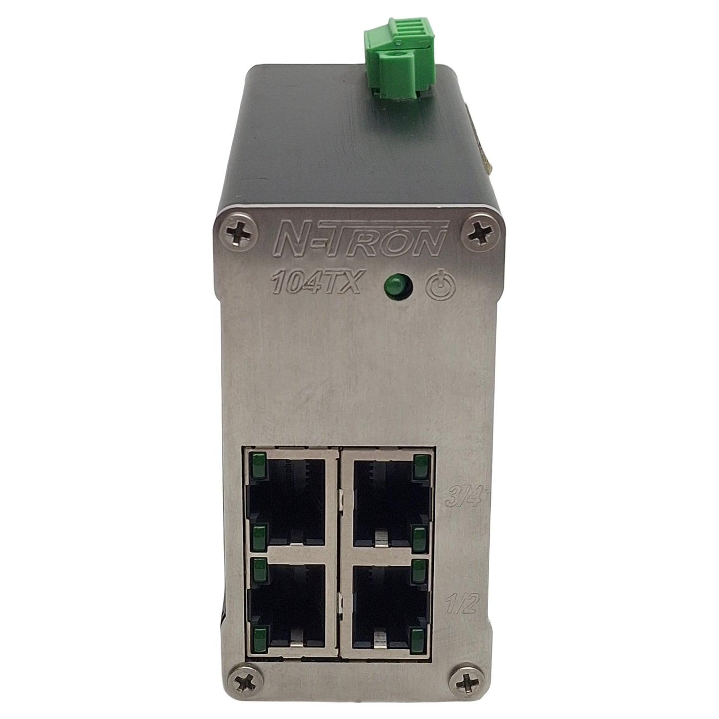 Used Red Lion N-Tron 104TX Industrial Ethernet Switch 4-Port RJ-45, 10-30VDC, 800Mb/s