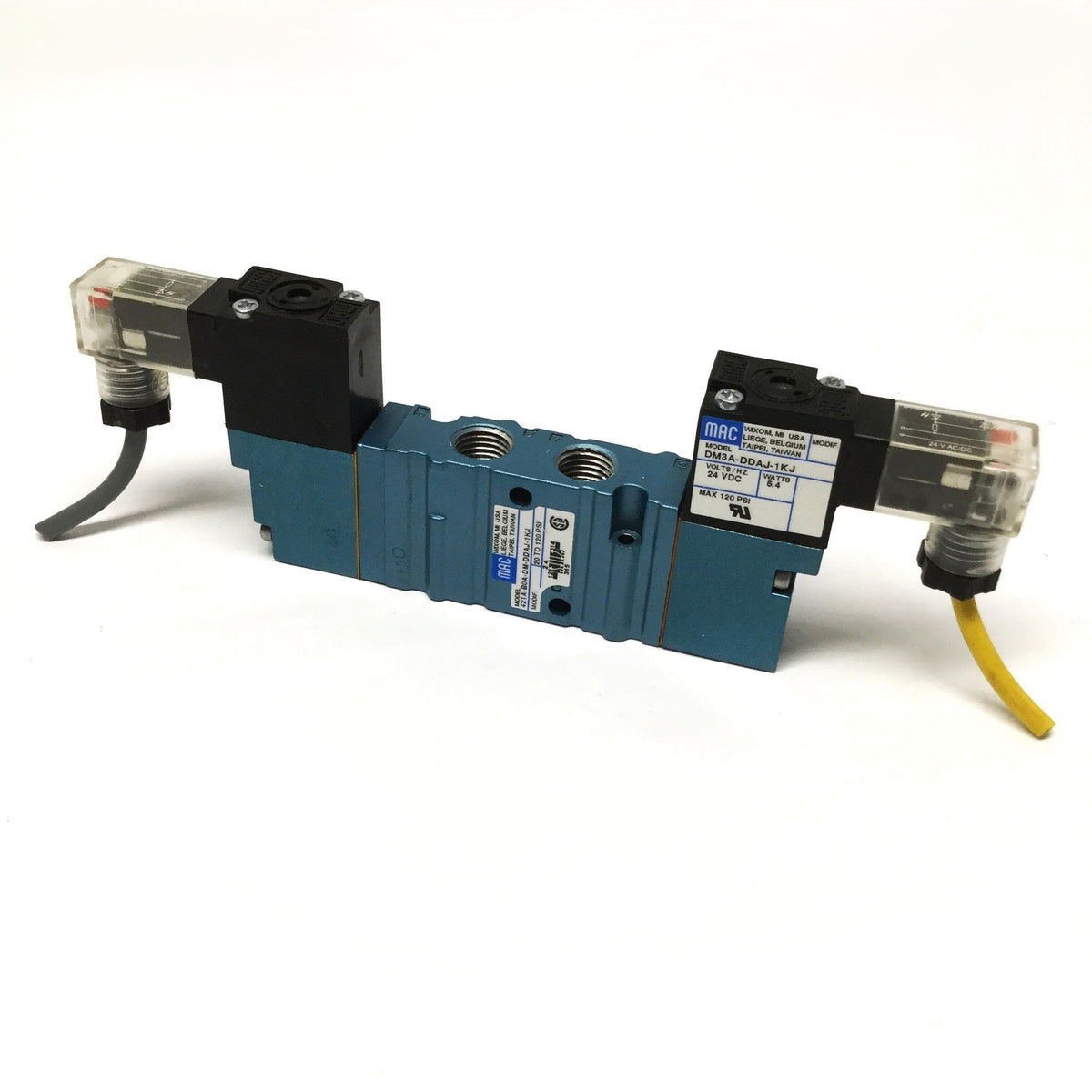 Used MAC 421A-BOA-DM-DDAJ-1KJ Double Solenoid Valve 5-Port 2-Pos, 24VDC, 1/4" NPT