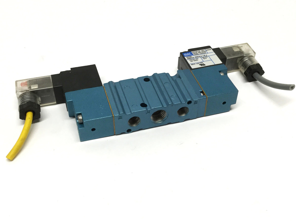 Used MAC 421A-BOA-DM-DDAJ-1KJ Double Solenoid Valve 5-Port 2-Pos, 24VDC, 1/4" NPT