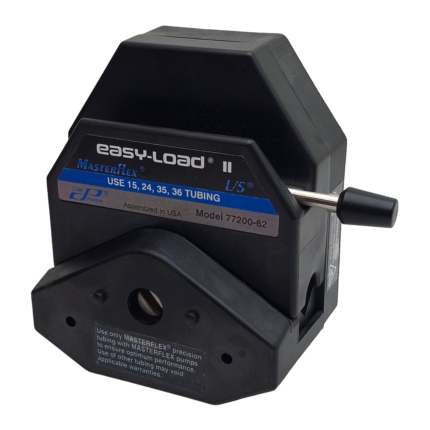 Used Cole Parmer 77200-62 Peristaltic Pump Head .034-2900mL/min 15, 24, 35, 36 Tubing