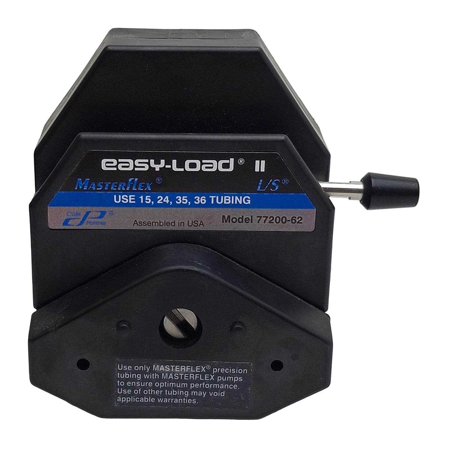 Used Cole Parmer 77200-62 Peristaltic Pump Head .034-2900mL/min 15, 24, 35, 36 Tubing