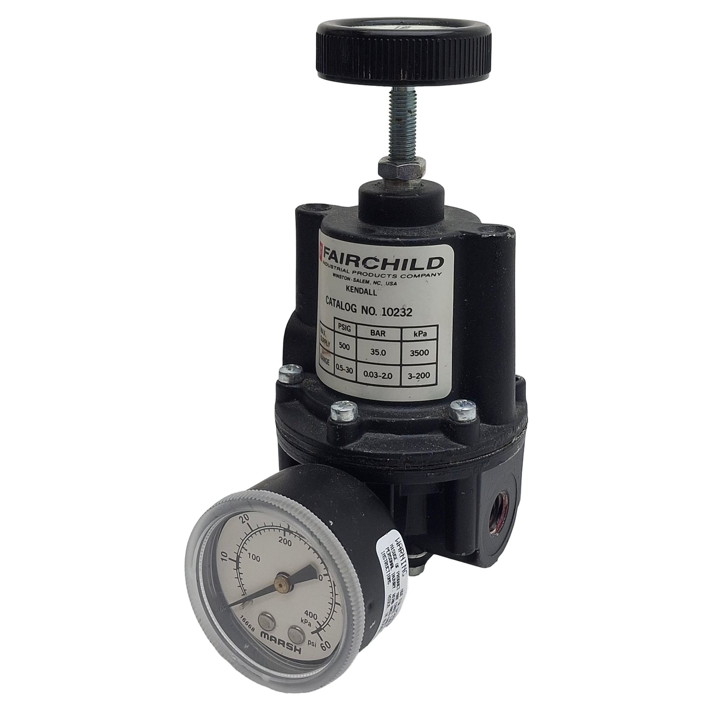 Used Fairchild 10232 Pneumatic Regulator, 0.5-30psi Range, 500psi Max, 1/4in NPT