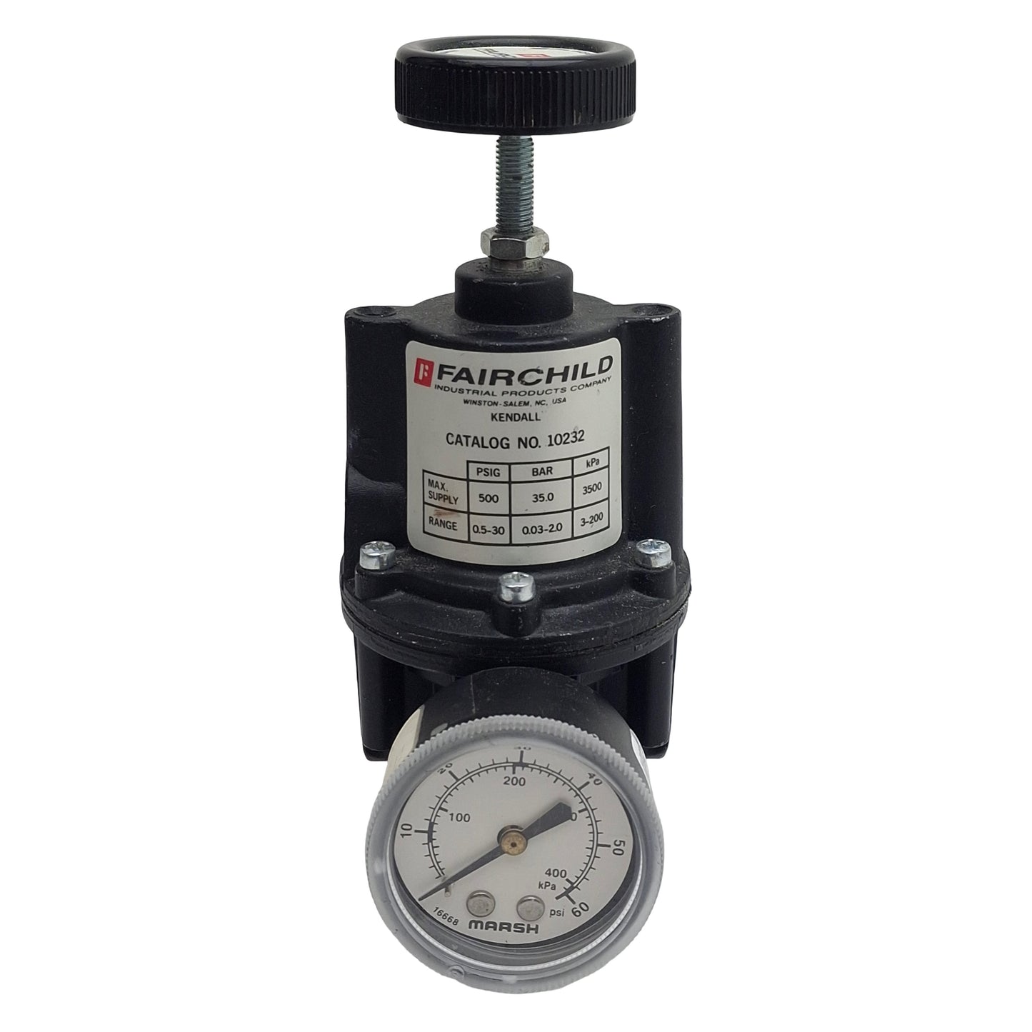 Used Fairchild 10232 Pneumatic Regulator, 0.5-30psi Range, 500psi Max, 1/4in NPT