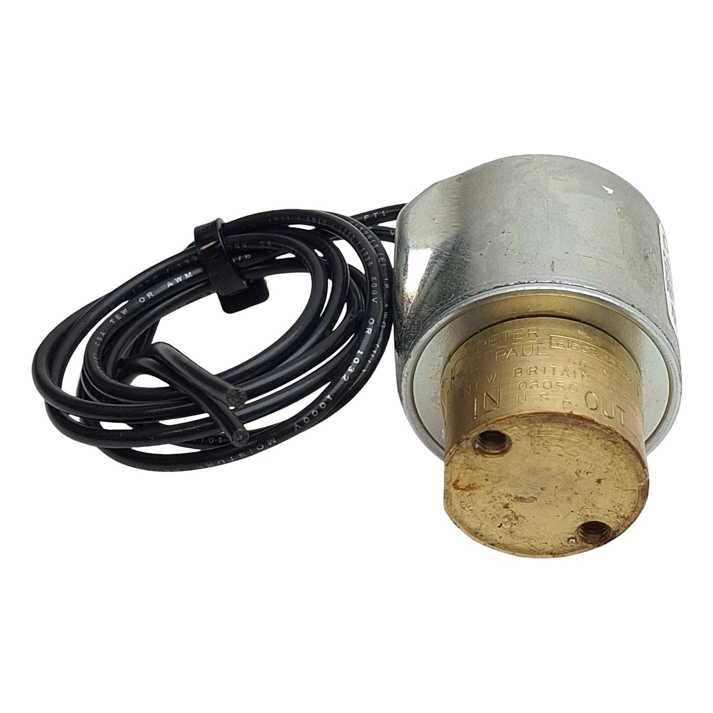 Used Peter Paul 32K5DGV Solenoid Safety Valve, 2-Way, 1/8in NPT, 100psi, 24VDC Coil