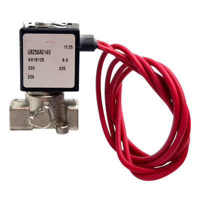 Used Asco U8256A014V Solenoid Valve, 2-Way, 1/8in NPT, 220psi Max, 24VDC Coil