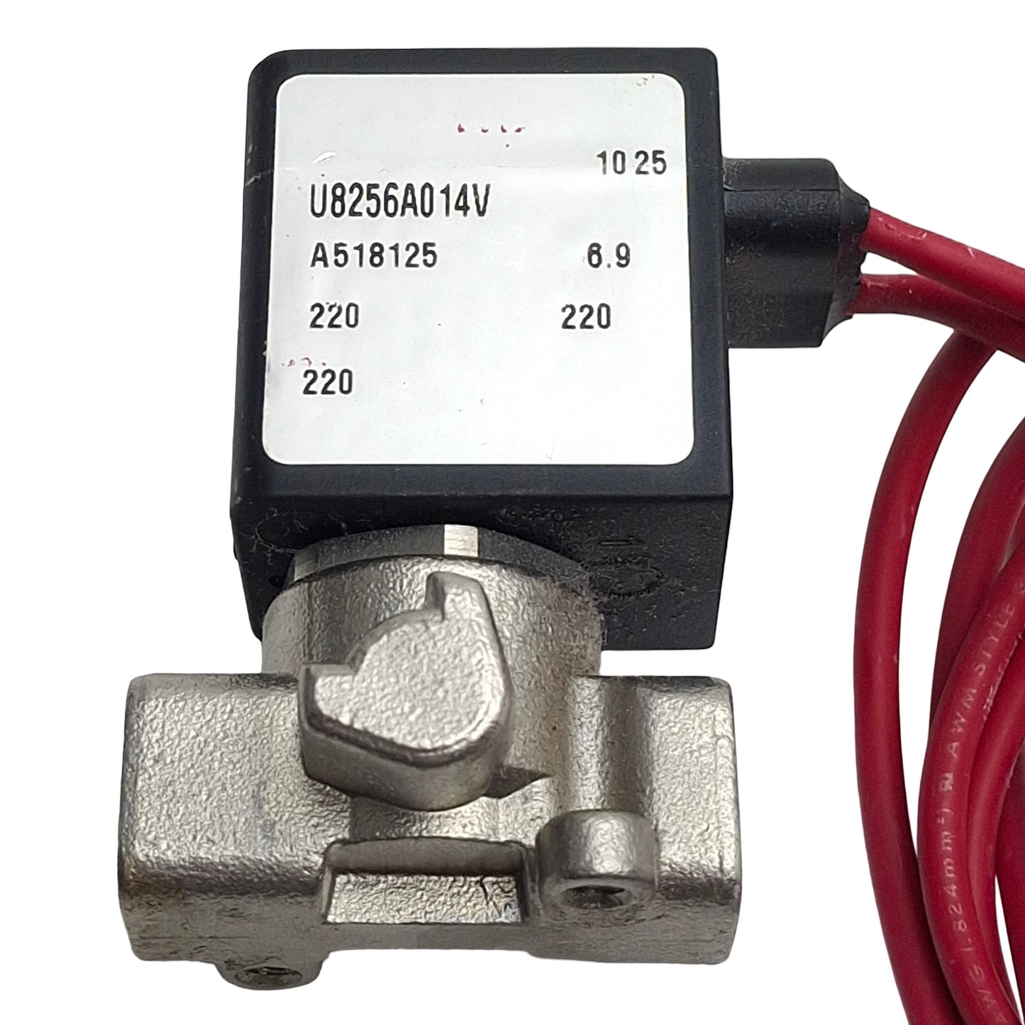 Used Asco U8256A014V Solenoid Valve, 2-Way, 1/8in NPT, 220psi Max, 24VDC Coil