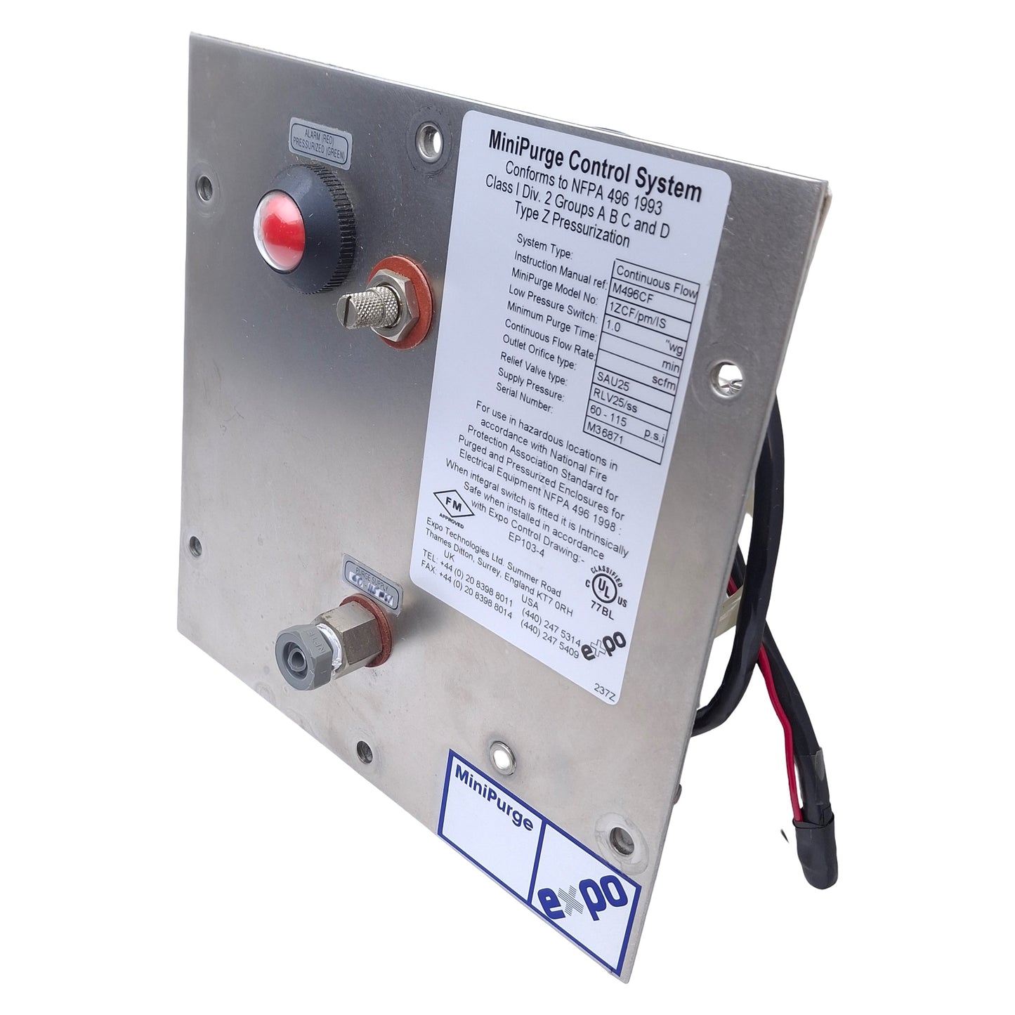 Used Expo 1ZCF/PM/IS MiniPurge Control System 10-225NI/min Flow, 200x200x65mm