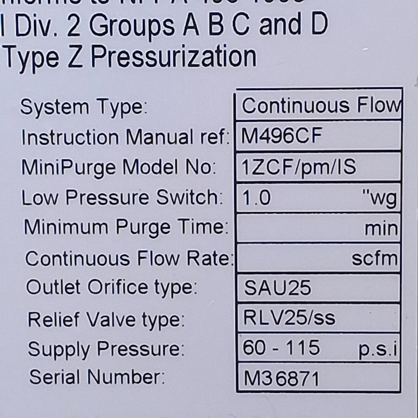 Used Expo 1ZCF/PM/IS MiniPurge Control System 10-225NI/min Flow, 200x200x65mm