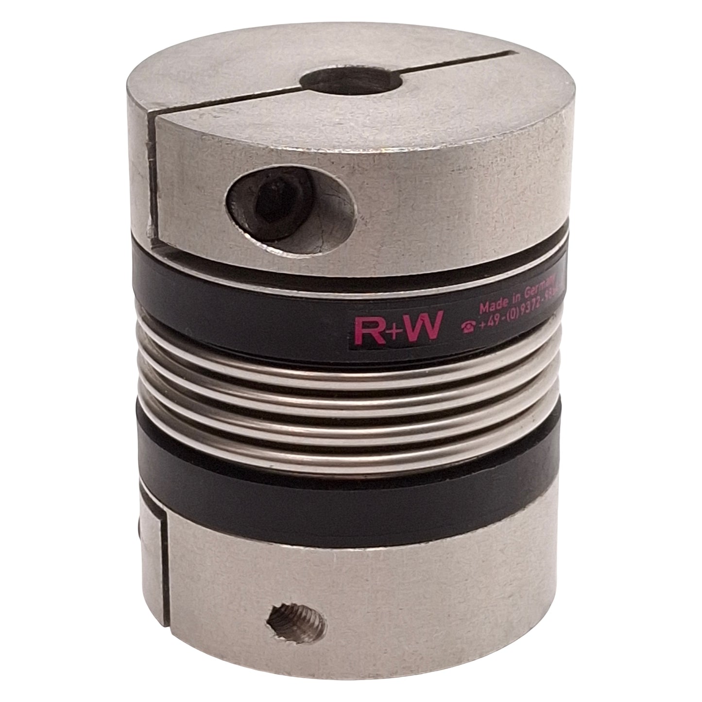 Used R+W BK2/30/69/10/12.7 Metal Bellows Coupling, ø10mm & ø1/2in Bores, ø55 x 69mm