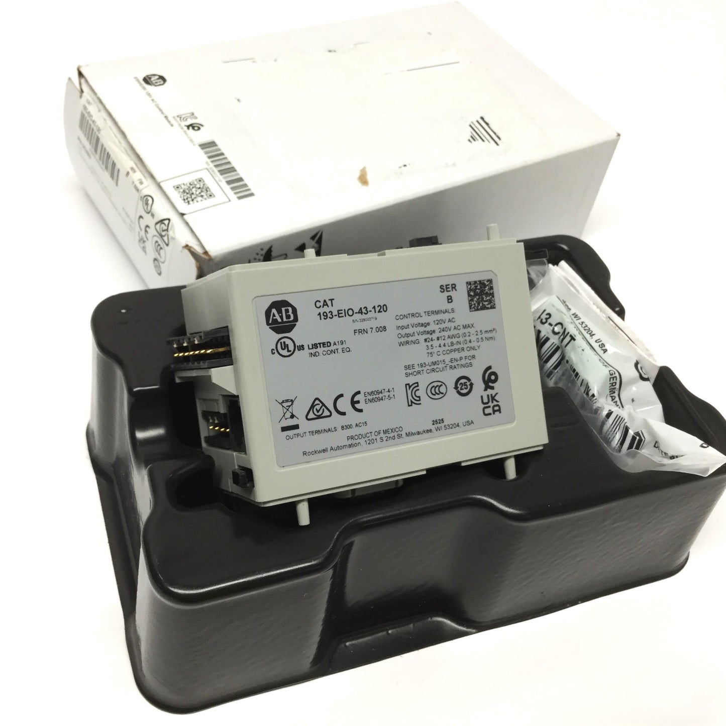 New Allen Bradley 193-EIO-43-120 E300/E200 Overload Relay Control Module 120VAC