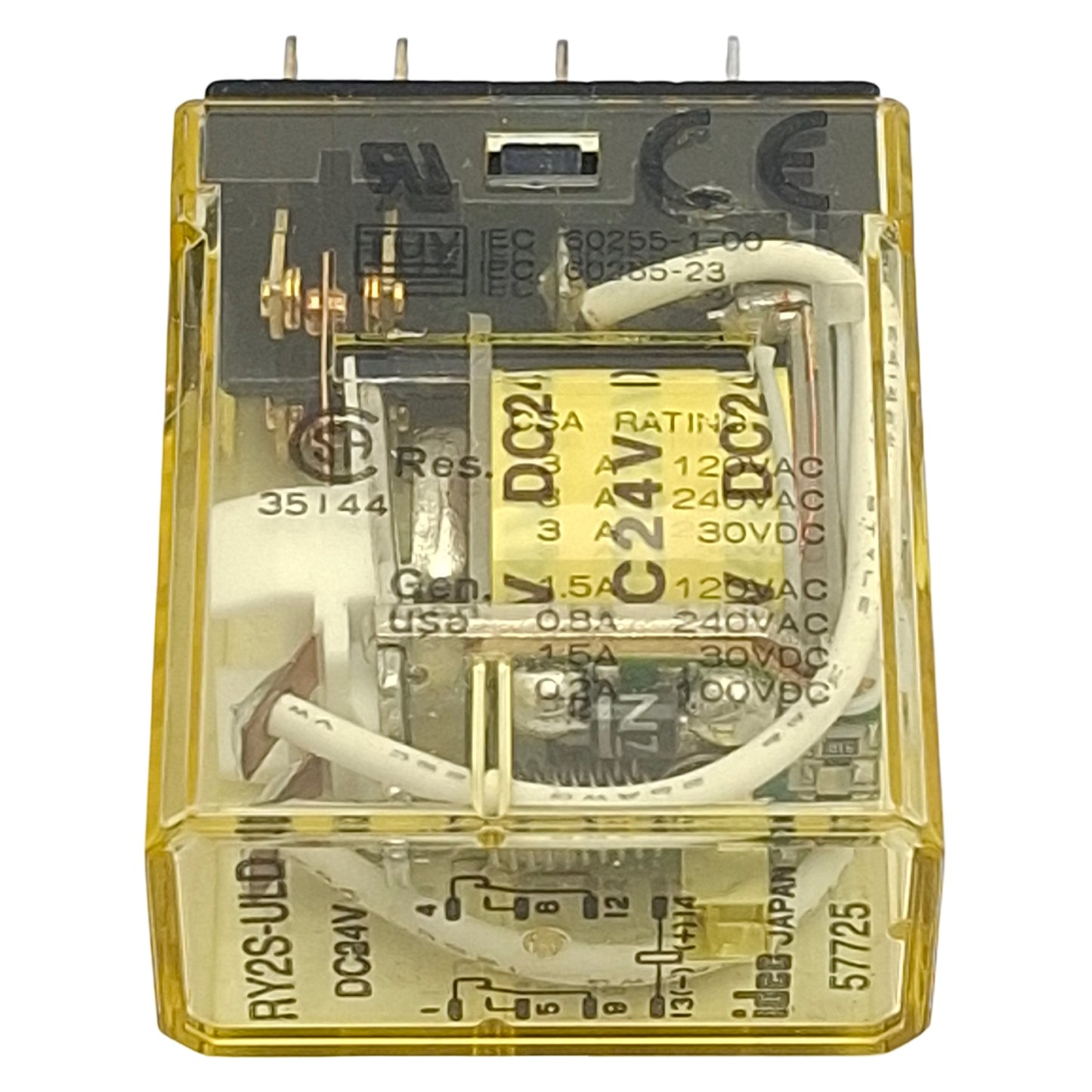 Used Lot of 2 Idec RY2S-ULD-DC24V Ice-Cube Relay, DPDT, 3A Contact, 24VDC Coil