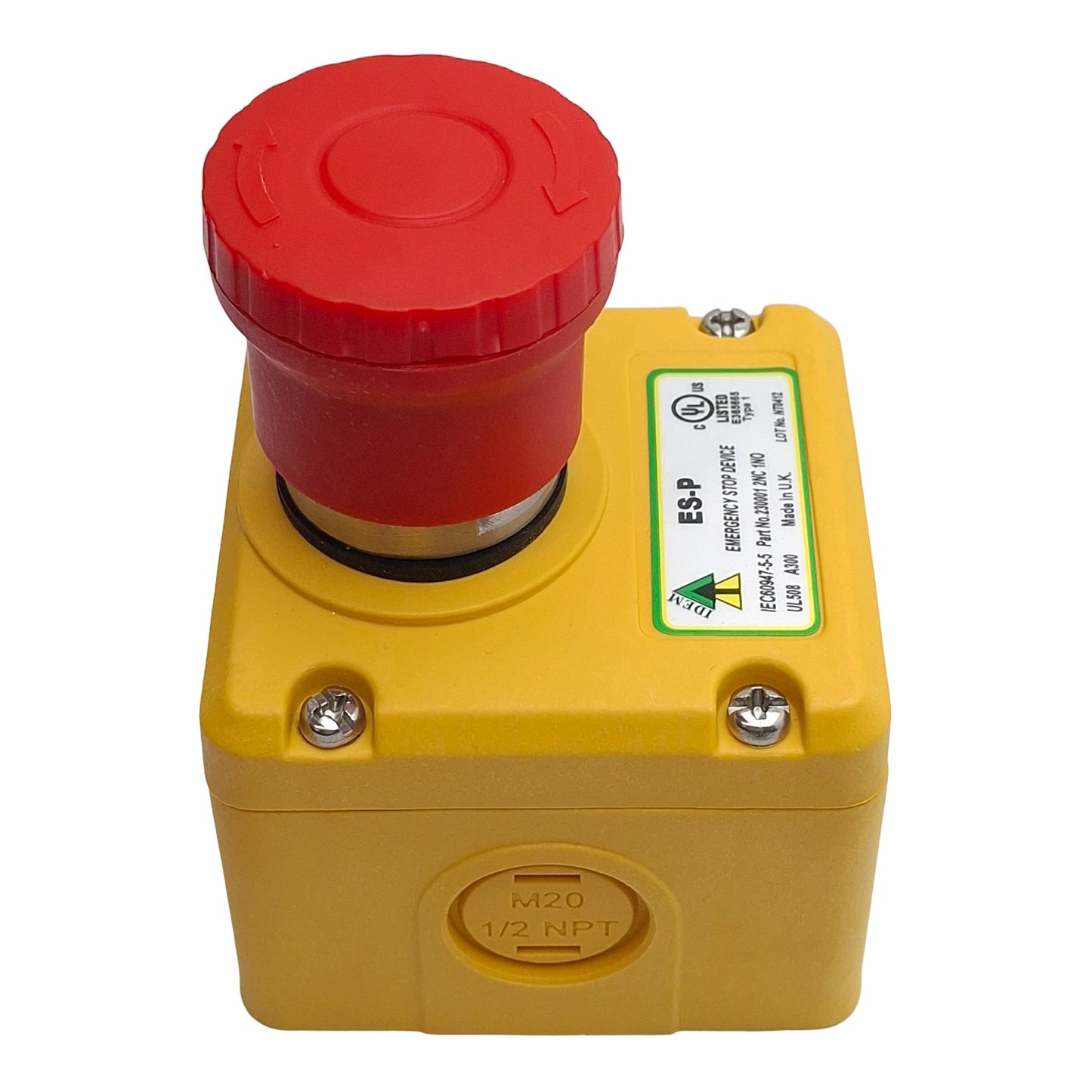 Used Idem ES-P-230001 Emergency Stop Control Station, 2NC 1NO, 1/2in Female NPT