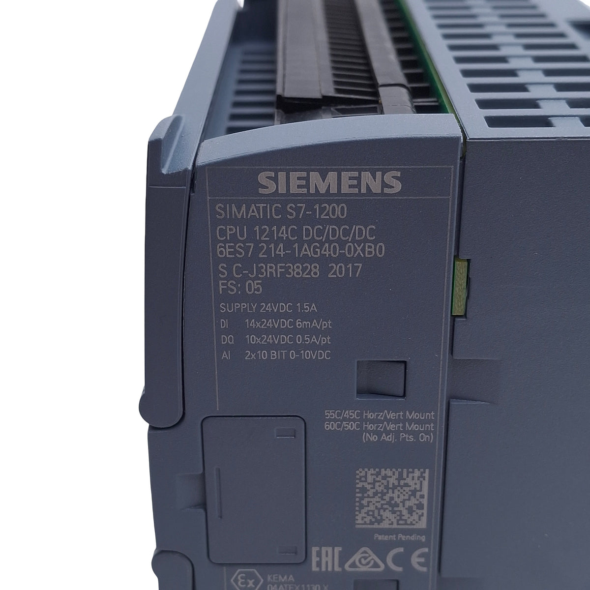 Used Siemens 6ES7 214-1AG40-0XB0 Compact PLC Processor, 24VDC, 14 Digital Inputs