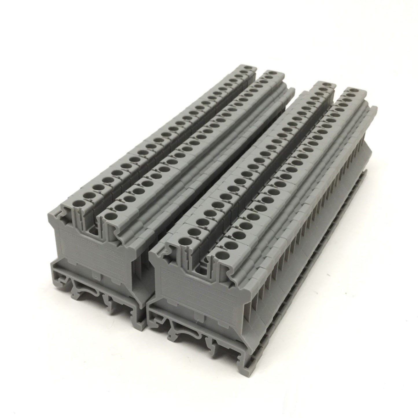New – Open box Lot of 50 Connectwell CTS4UN DIN Rail Mount Feed-Thru Terminal Blocks, 35A 600V