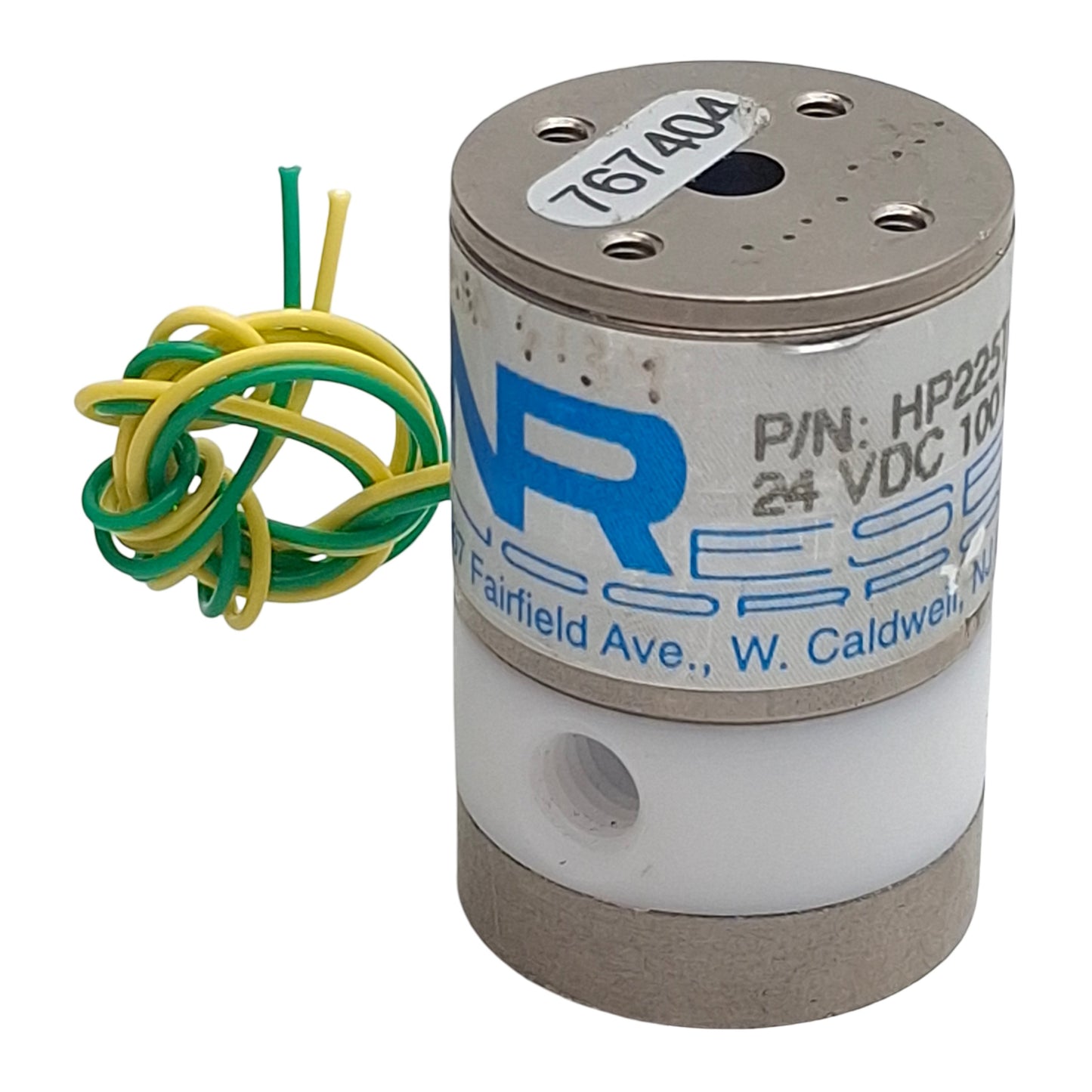 Used NResearch HP225T022 Solenoid Isolation Valve, 2-Way, 1/4-28in, 100psig, 24VDC
