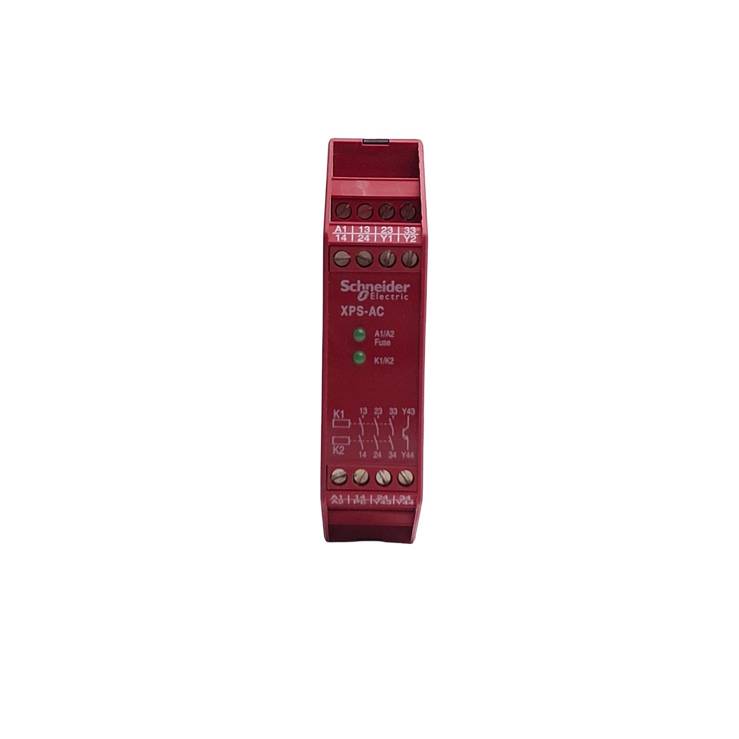 Used Schneider Electric XPSAC3421 Preventa E-Stop Safety Relay, 1x Inputs NC, 115VAC
