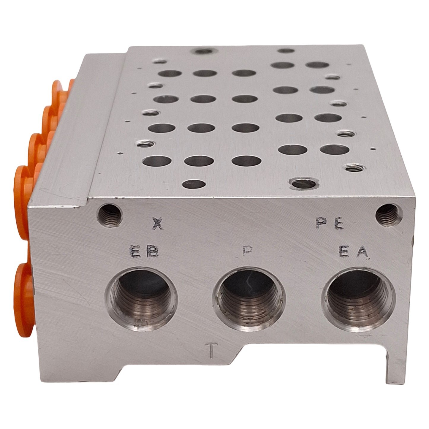 Used SMC SS5Y7-42-04-N11N Aluminum Pneumatic Manifold, 4-Station, ø3/8in One-Touch