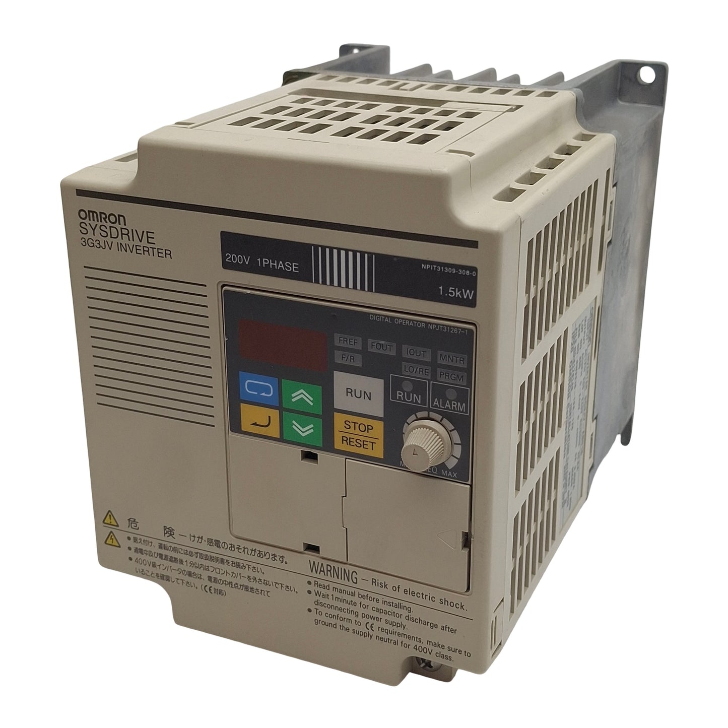 Used Omron 3G3JV-AB015 SYSDRIVE Compact Invertor, 1-Phase 200VAC In, 1.5kW Motor
