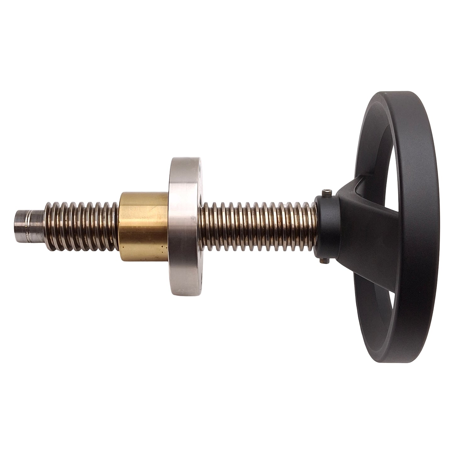 Used Acme Lead Screw Assembly, ø1-1/2in x 8in Thread, 4 TPI, ø8in Wheel, ø1in OD End