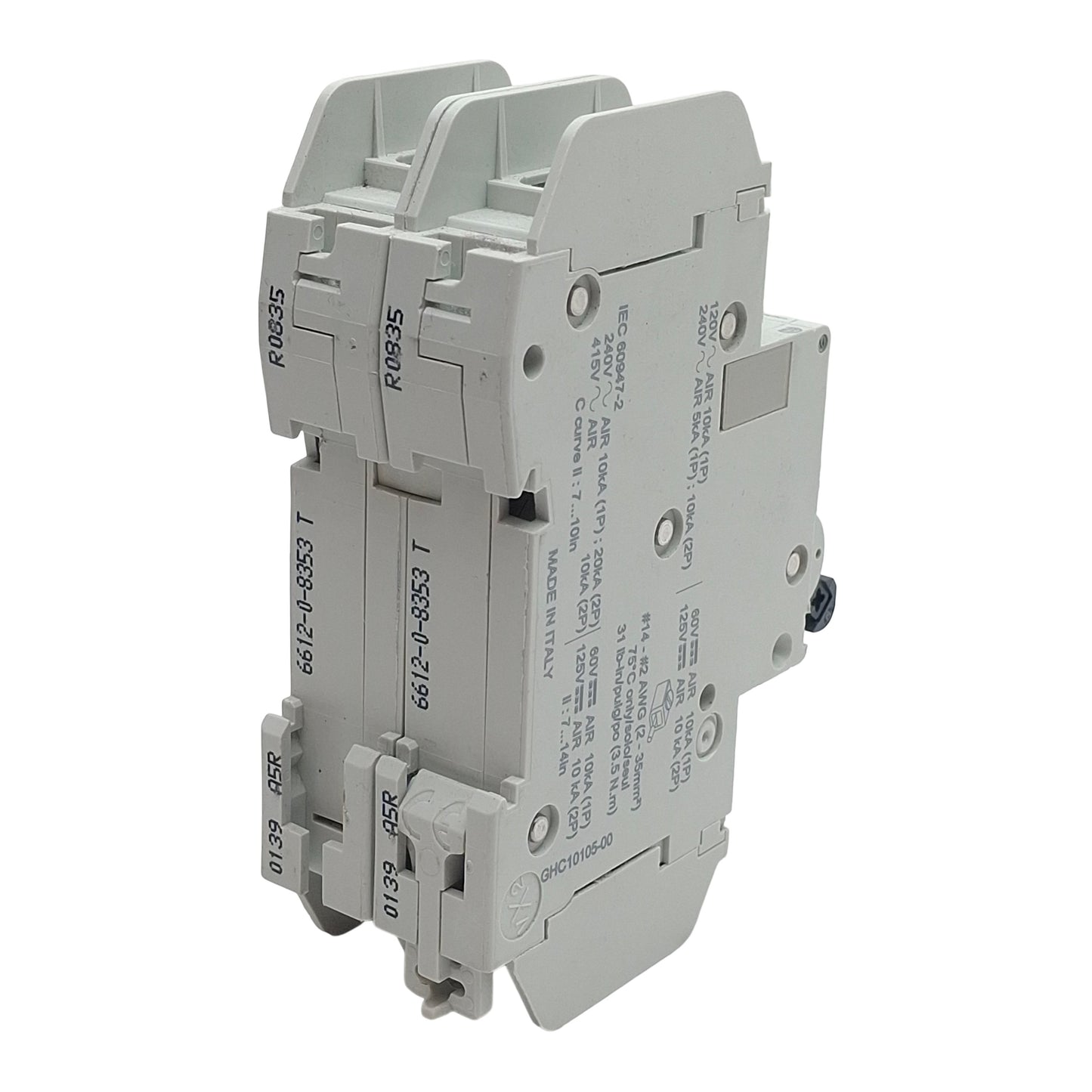 Used Schneider Electric 60150 Circuit Breaker, 2-Pole, 35A 240VAC/125VDC, DIN Rail