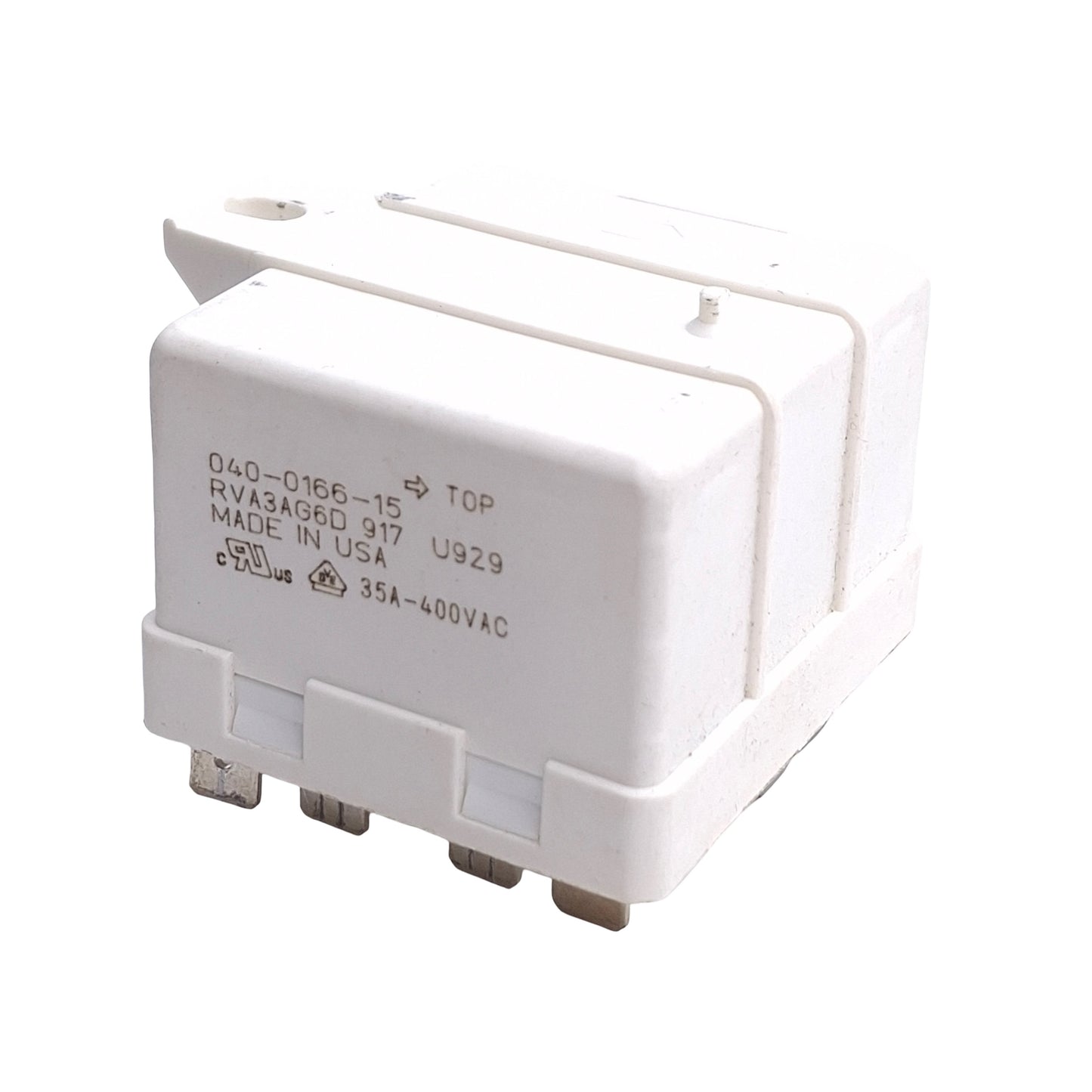 Used Master-Bilt 040-0166-15 Compressor Relay, 35A 400VAC Contact, Faston Terminals