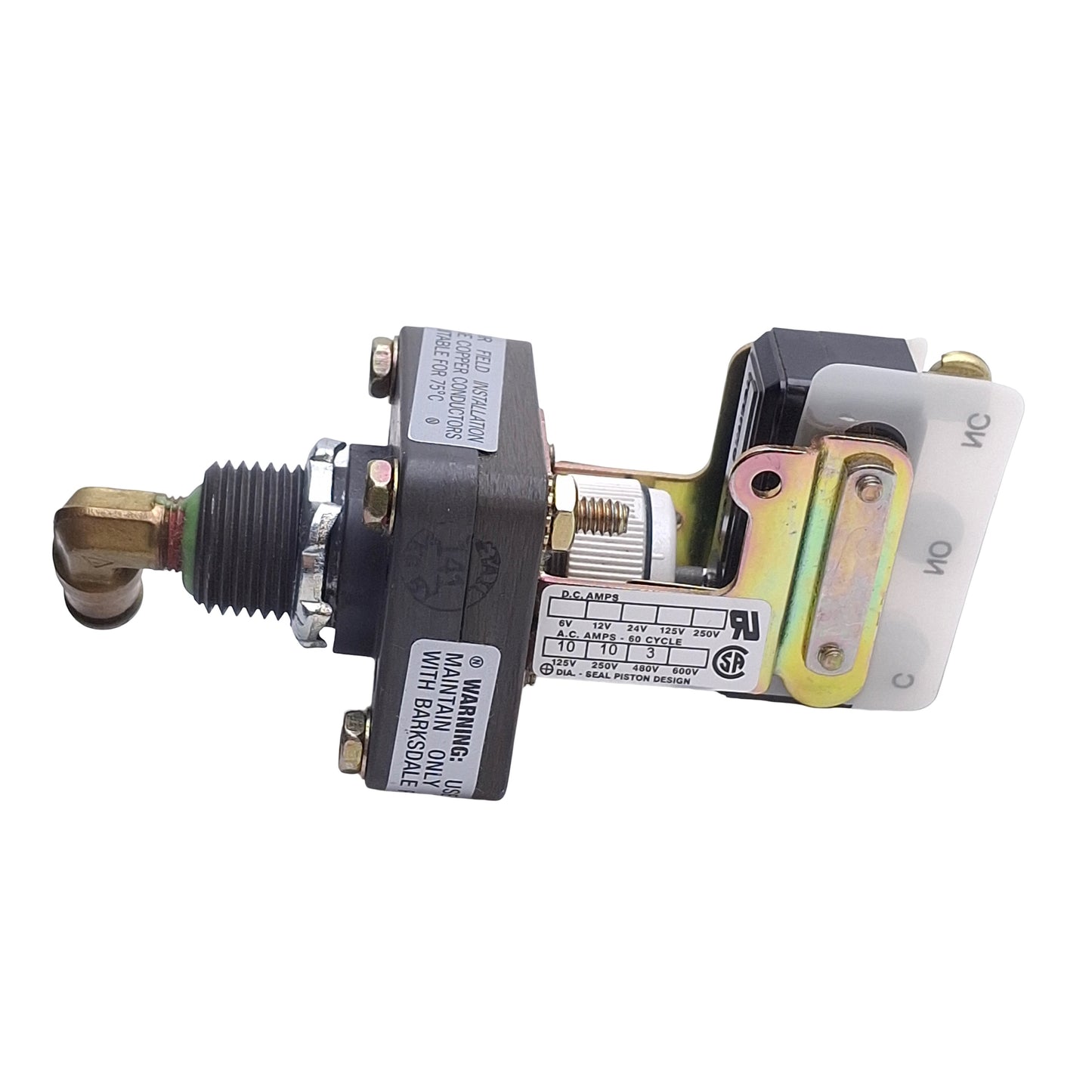 Used Barksdale Controls E1S-H90 Pressure Switch, SPDT, 10A 120/250VAC Contact