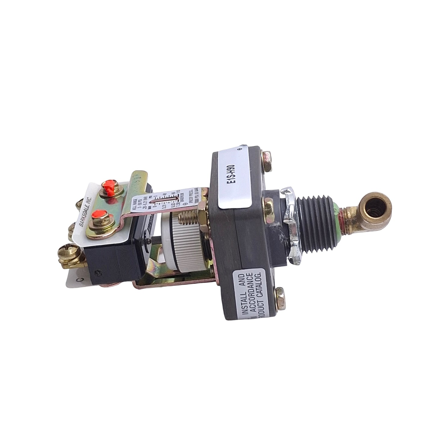Used Barksdale Controls E1S-H90 Pressure Switch, SPDT, 10A 120/250VAC Contact