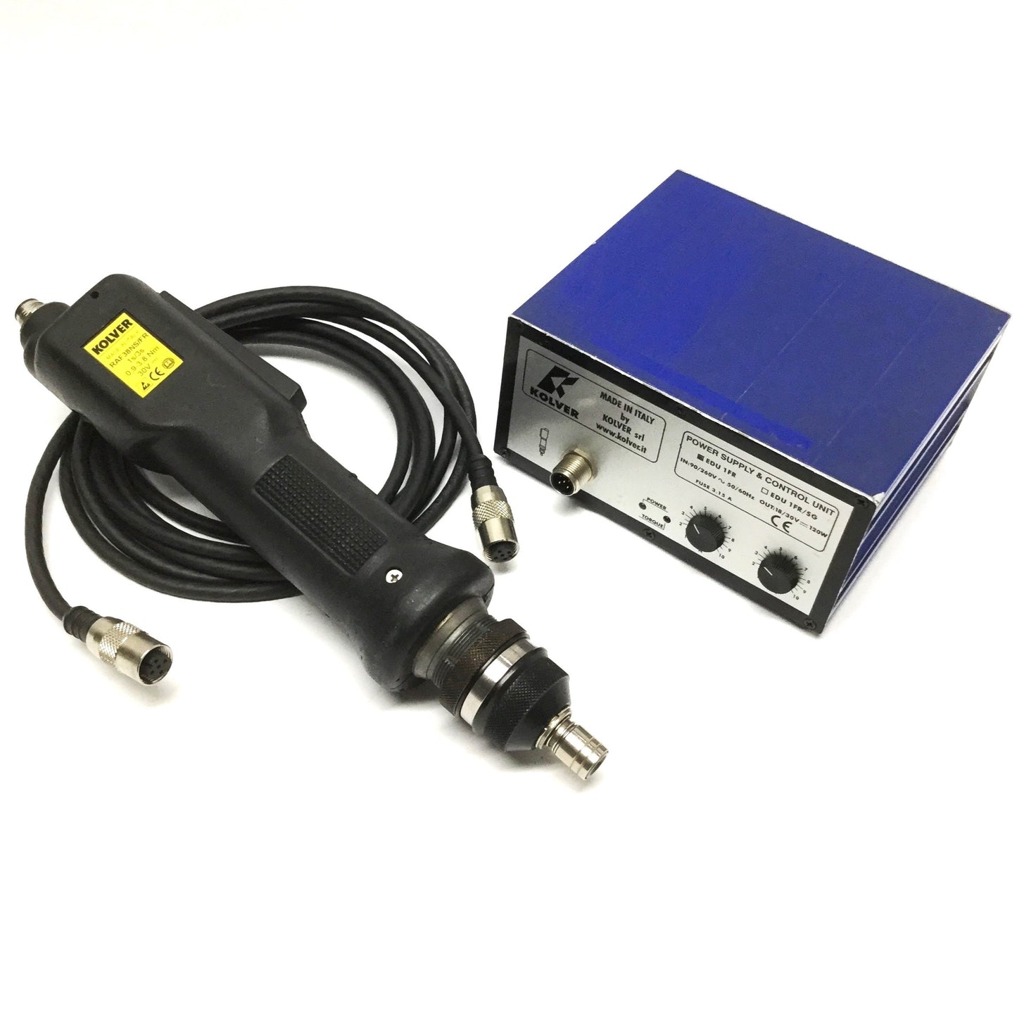 Used Kolver RAF38NS/FR Electric Torque Screwdriver w/EDU1FR Power Supply Control Unit