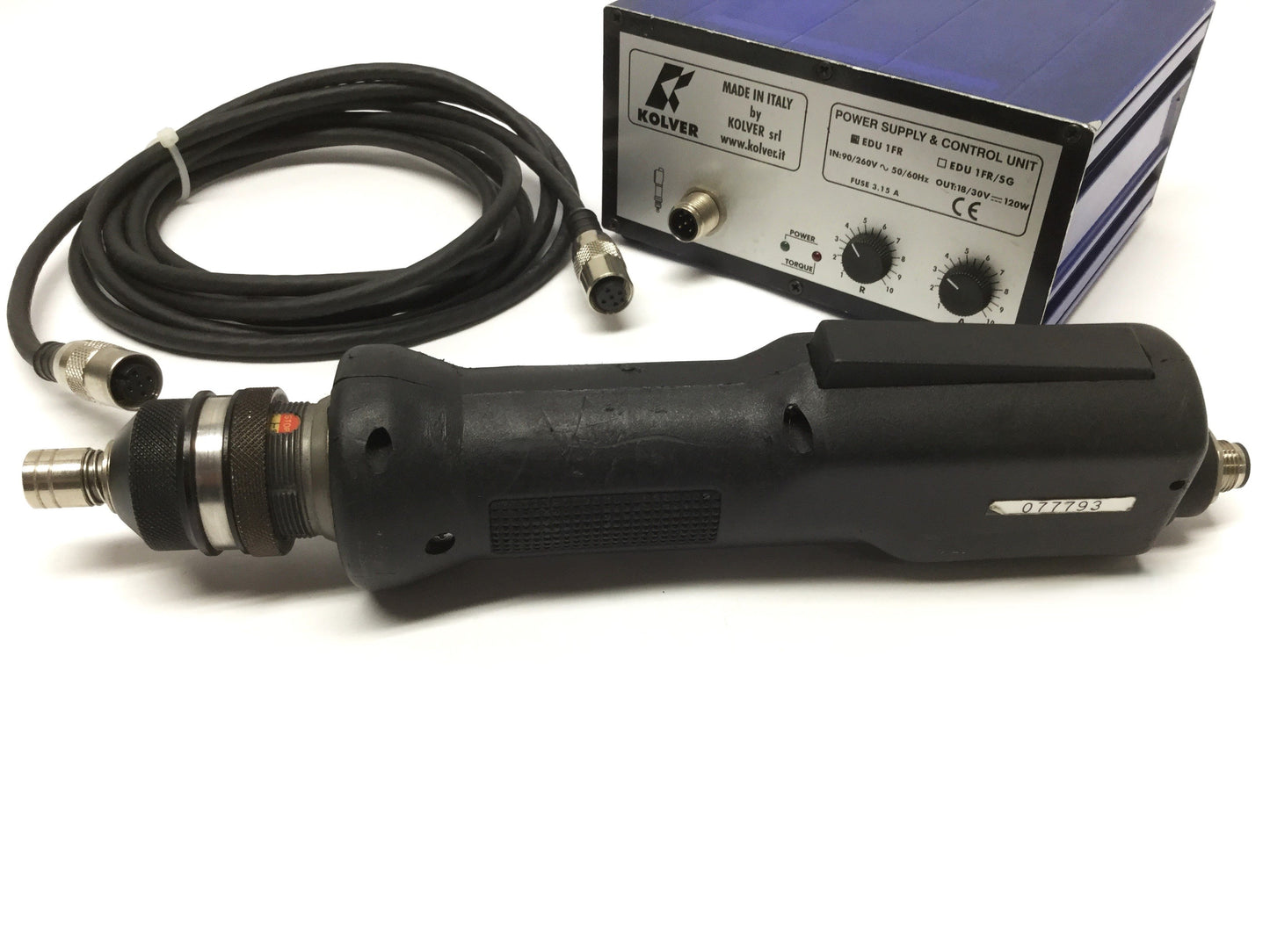 Used Kolver RAF38NS/FR Electric Torque Screwdriver w/EDU1FR Power Supply Control Unit